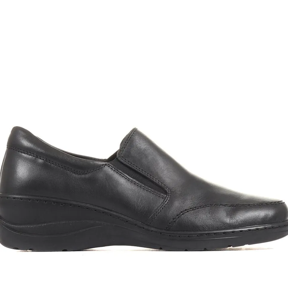 Leather Slip-On Shoes - Black