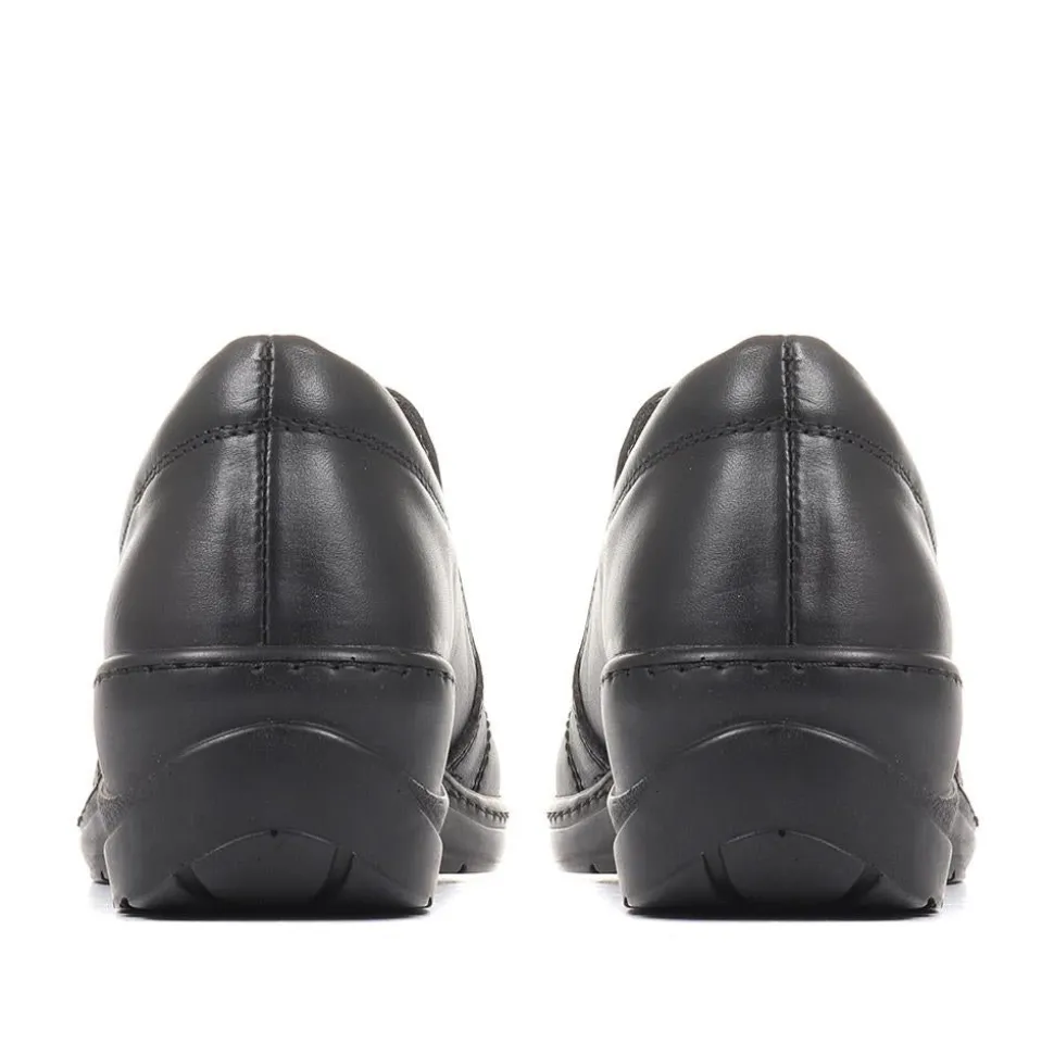 Leather Slip-On Shoes - Black