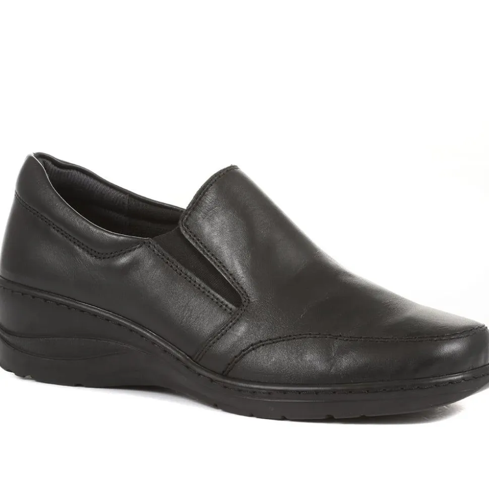 Leather Slip-On Shoes - Black
