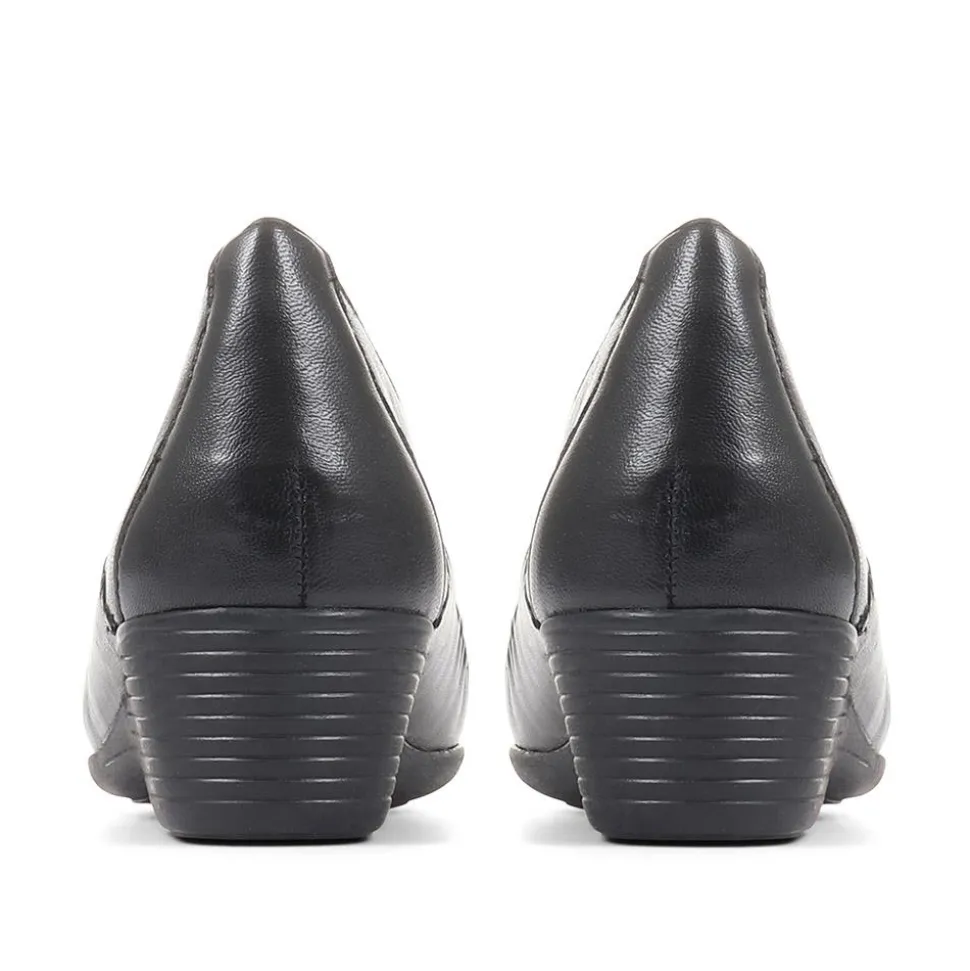 Leather Slip On Shoes - Black