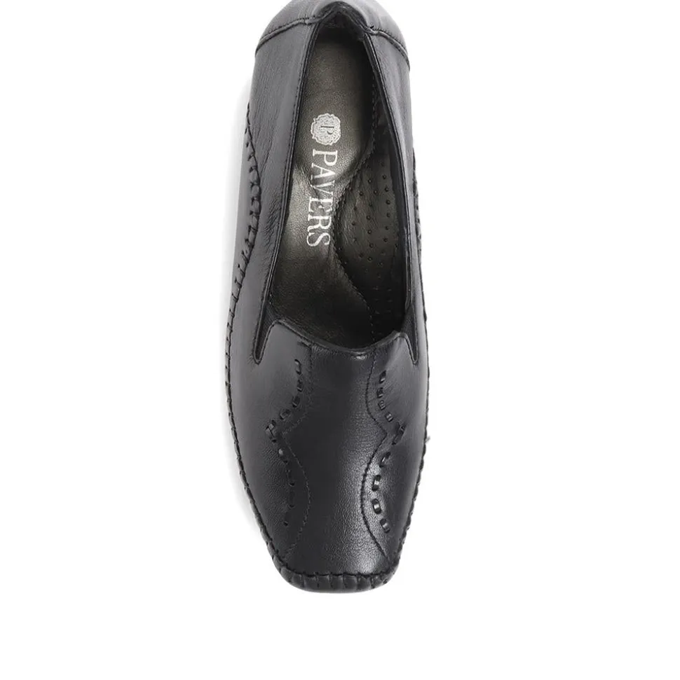 Leather Slip On Shoes - Black