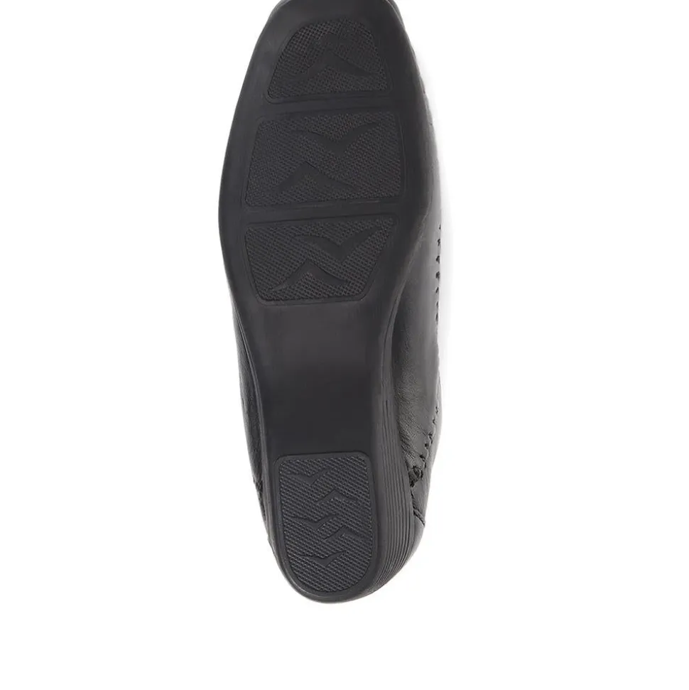Leather Slip On Shoes - Black
