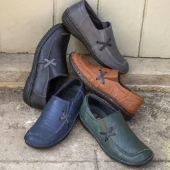 Leather Slip On Shoes - Black