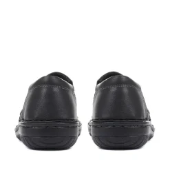 Leather Slip On Shoes - Black