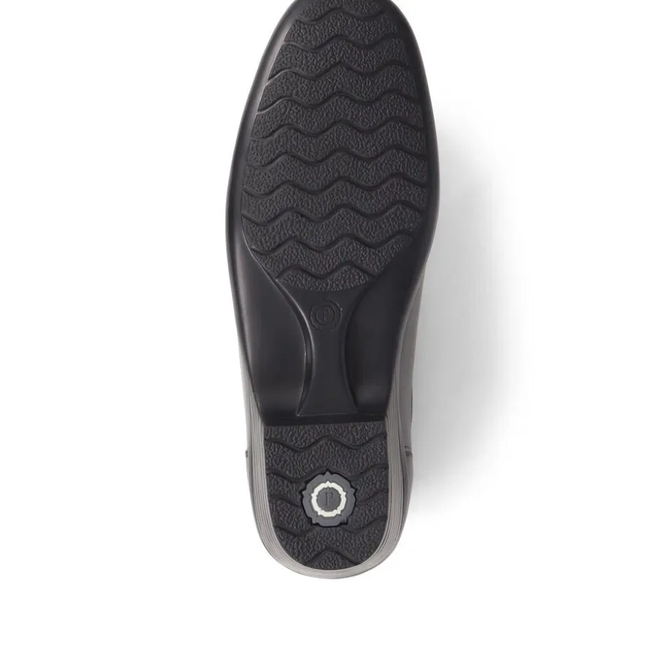 Leather Slip On Shoes - Black
