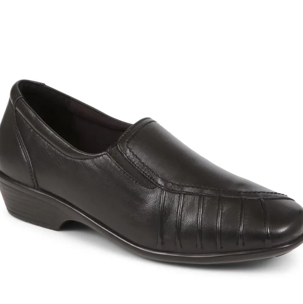 Leather Slip On Shoes - Black
