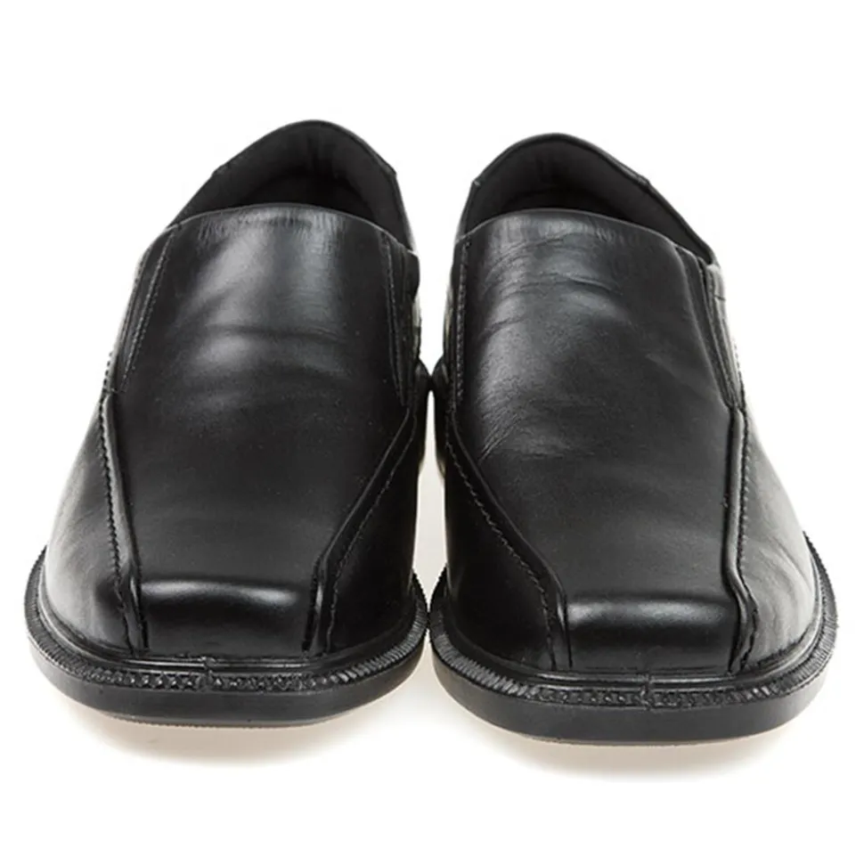 Leather Slip On Shoes - Black
