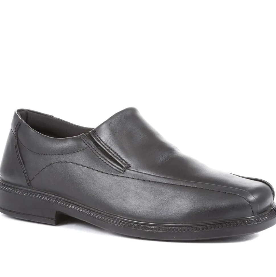 Leather Slip On Shoes - Black