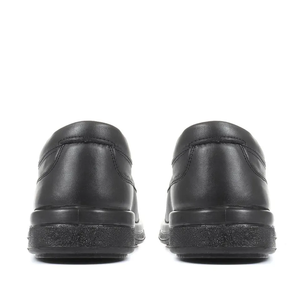 Leather Slip On Shoes - Black