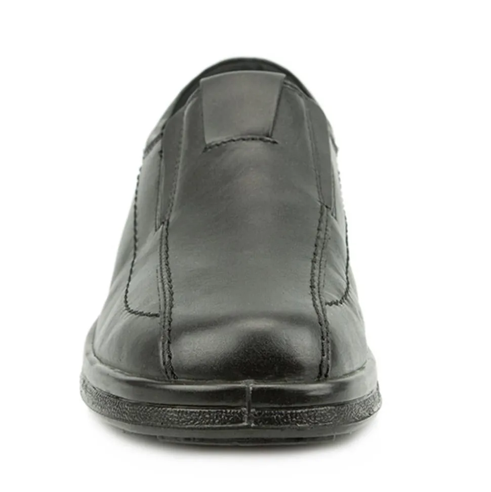 Leather Slip On Shoes - Black