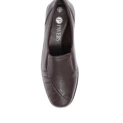 Leather Slip On Shoes - Brown