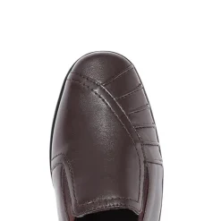 Leather Slip On Shoes - Brown