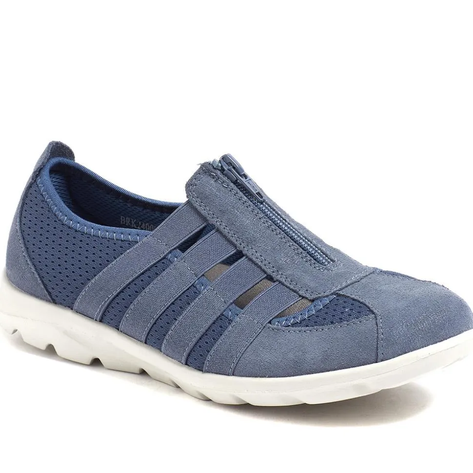Leather Slip-On Shoes - Denim