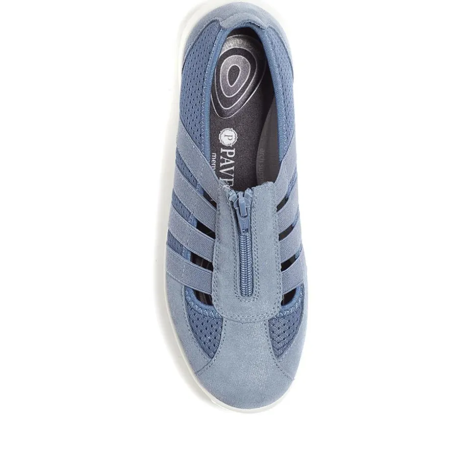 Leather Slip-On Shoes - Denim