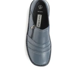 Leather Slip On Shoes for Women - Navy
