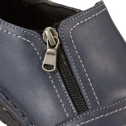 Leather Slip On Shoes for Women - Navy