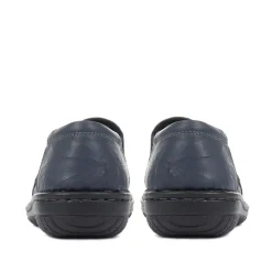 Leather Slip On Shoes - Navy