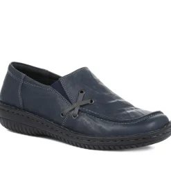 Leather Slip On Shoes - Navy