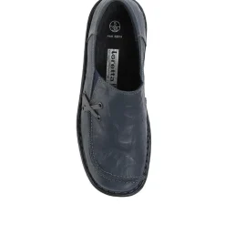 Leather Slip On Shoes - Navy