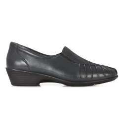 Leather Slip On Shoes - Navy