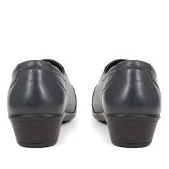Leather Slip On Shoes - Navy
