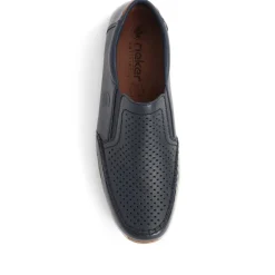 Leather Slip-On Shoes - Navy