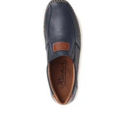 Leather Slip-On Shoes - Navy