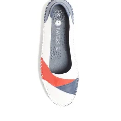 Leather Slip-On Shoes - Navy-Red-White