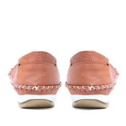 Leather Slip-On Shoes - Tan