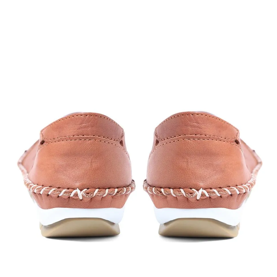 Leather Slip-On Shoes - Tan