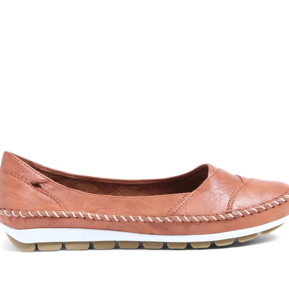 Leather Slip-On Shoes - Tan