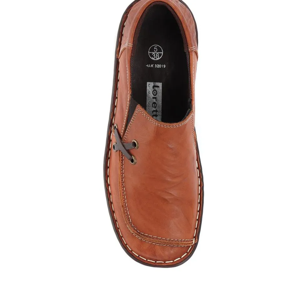 Leather Slip On Shoes - Tan