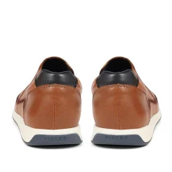 Leather Slip-On Shoes - Tan