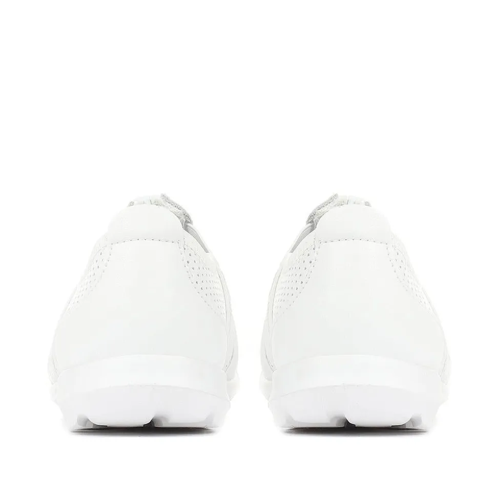 Leather Slip-On Shoes - White