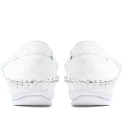 Leather Slip-On Shoes - White