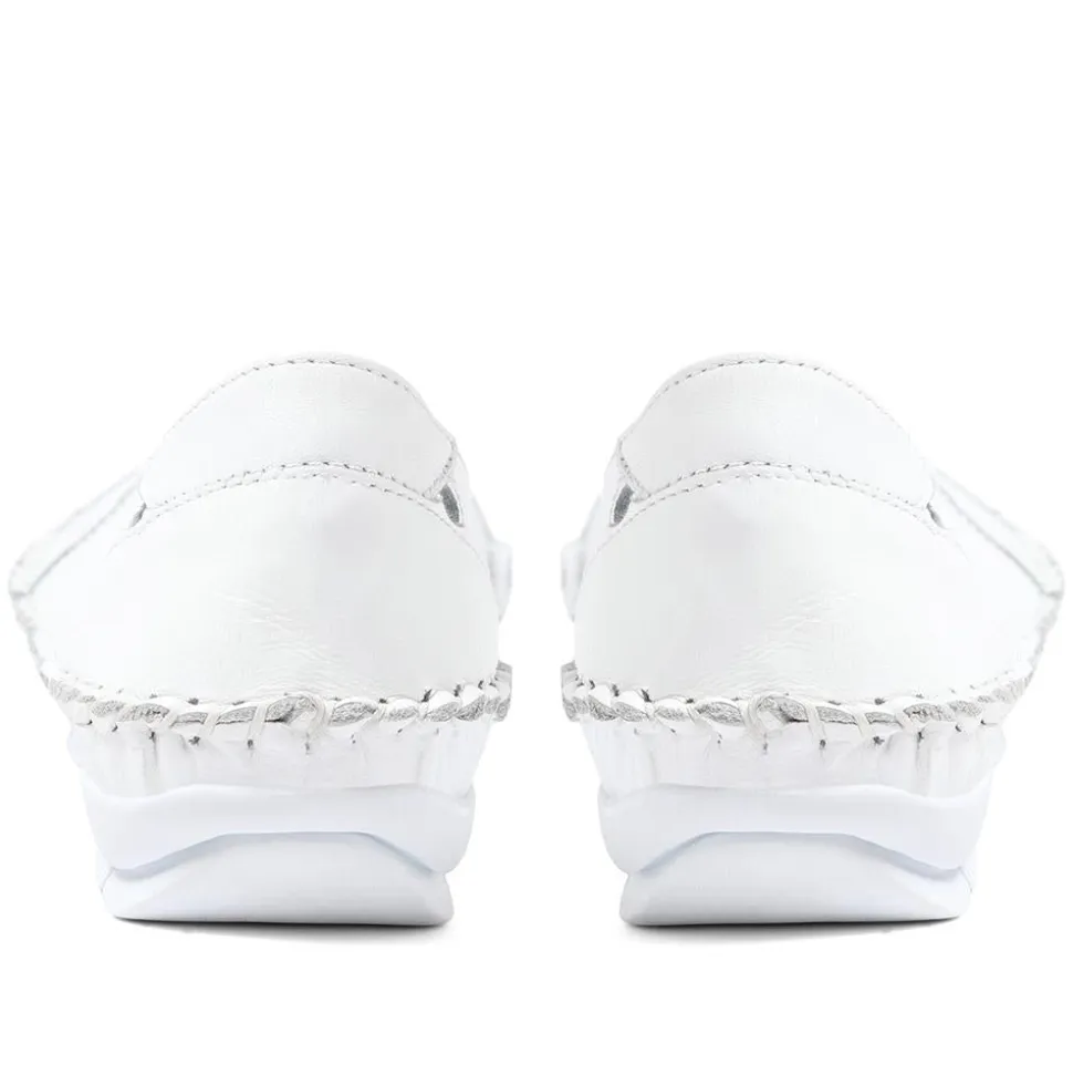 Leather Slip-On Shoes - White