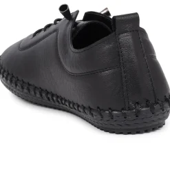 Leather Slip-On Trainers - Black-Black