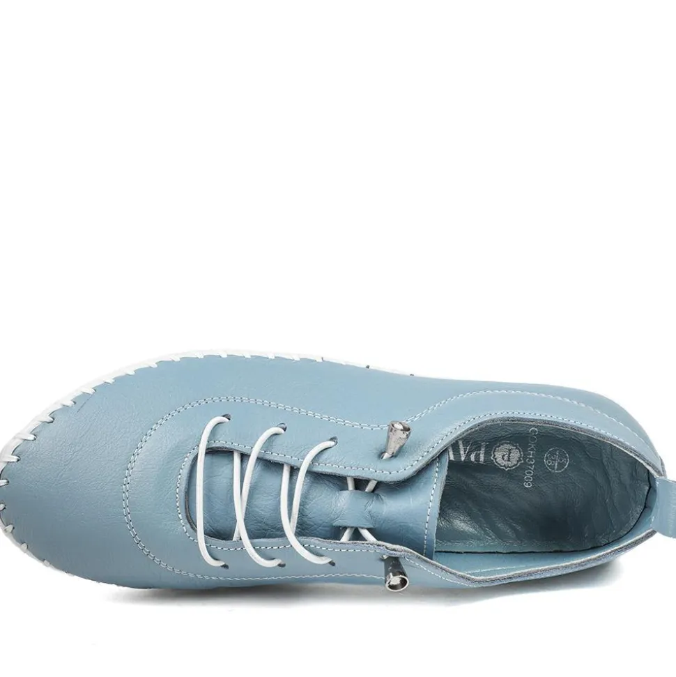 Leather Slip-On Trainers - Denim