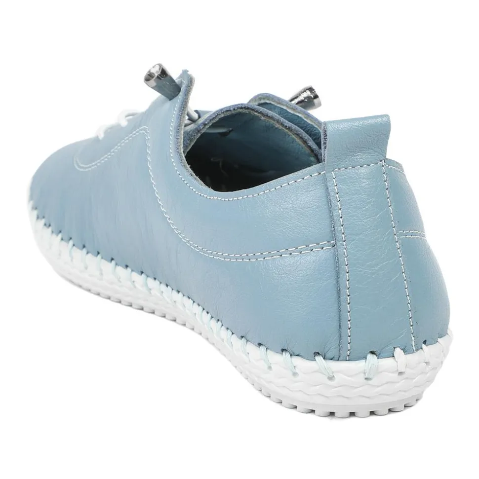 Leather Slip-On Trainers - Denim