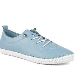 Leather Slip-On Trainers - Denim