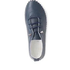 Leather Slip-On Trainers - Navy