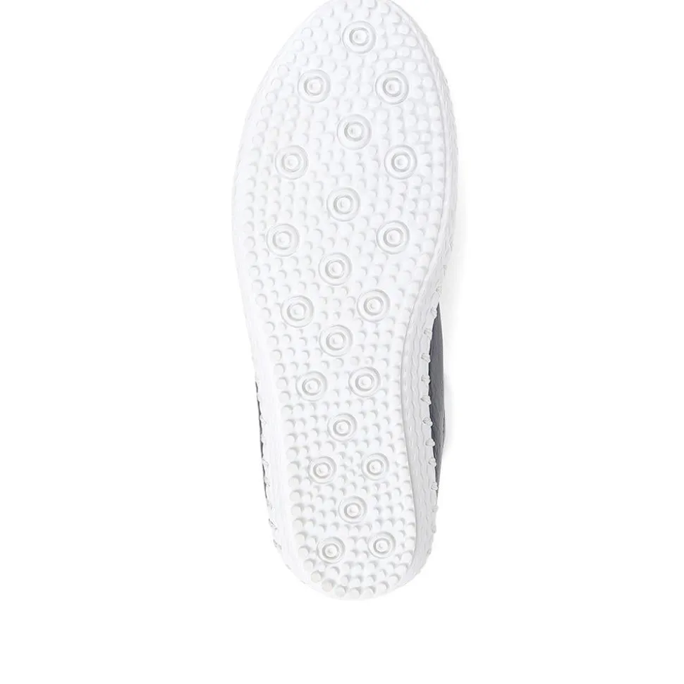 Leather Slip-On Trainers - Navy