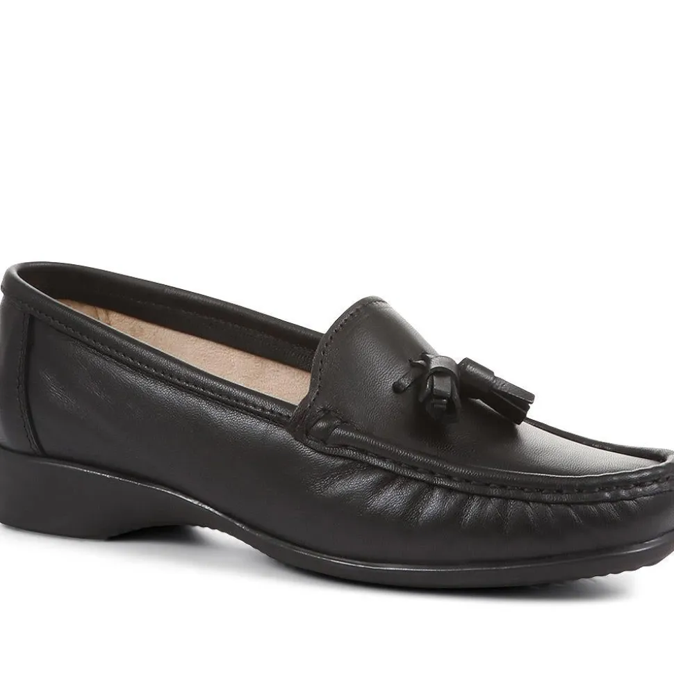 Leather Tassel Loafers - Black