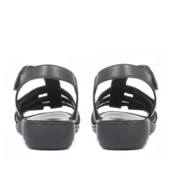 Leather T-Bar Sandals - Black