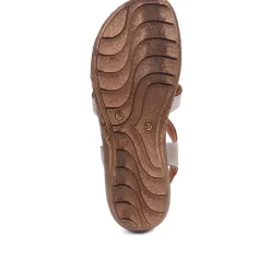 Leather T-Bar Sandals - Pewter
