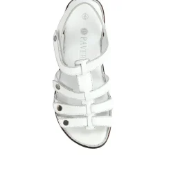 Leather T-Bar Sandals - White