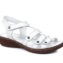 Leather T-Bar Sandals - White