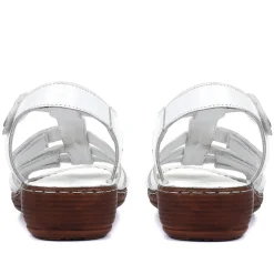 Leather T-Bar Sandals - White