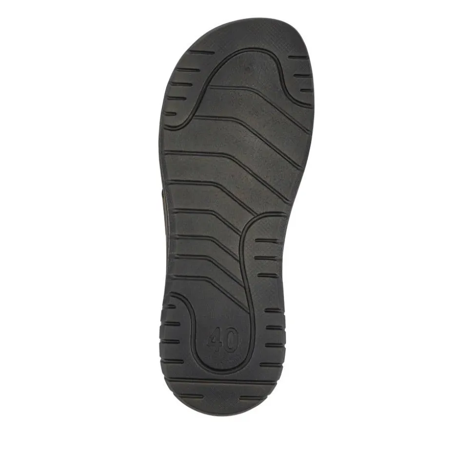 Leather Toe Post Sandals - Black