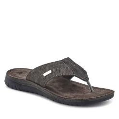 Leather Toe Post Sandals - Black